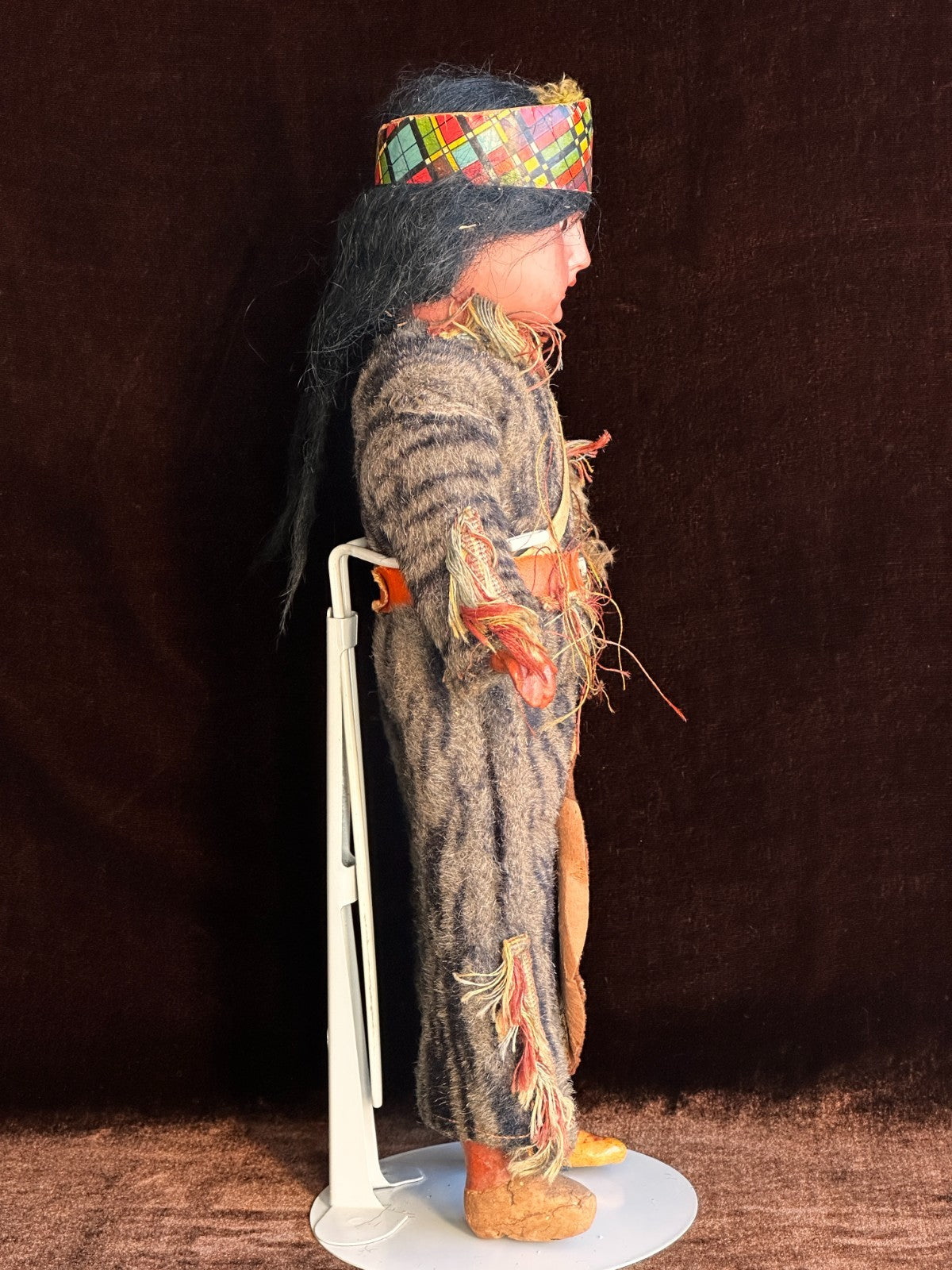 Antique German 13” Armand Marseille Native American Indian Bisque Head Doll