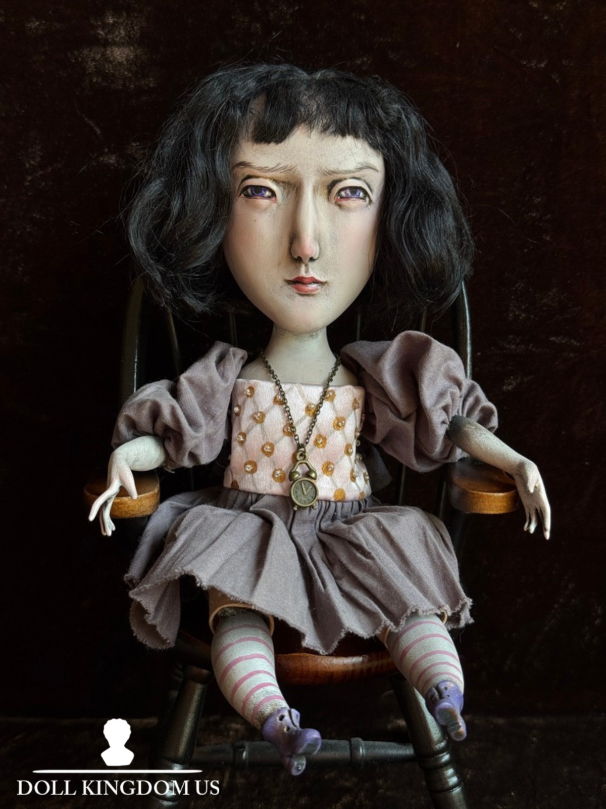 OOAK Contemporary Russian (?) Artist Mixed Media Gothic Fantasy Girl Doll