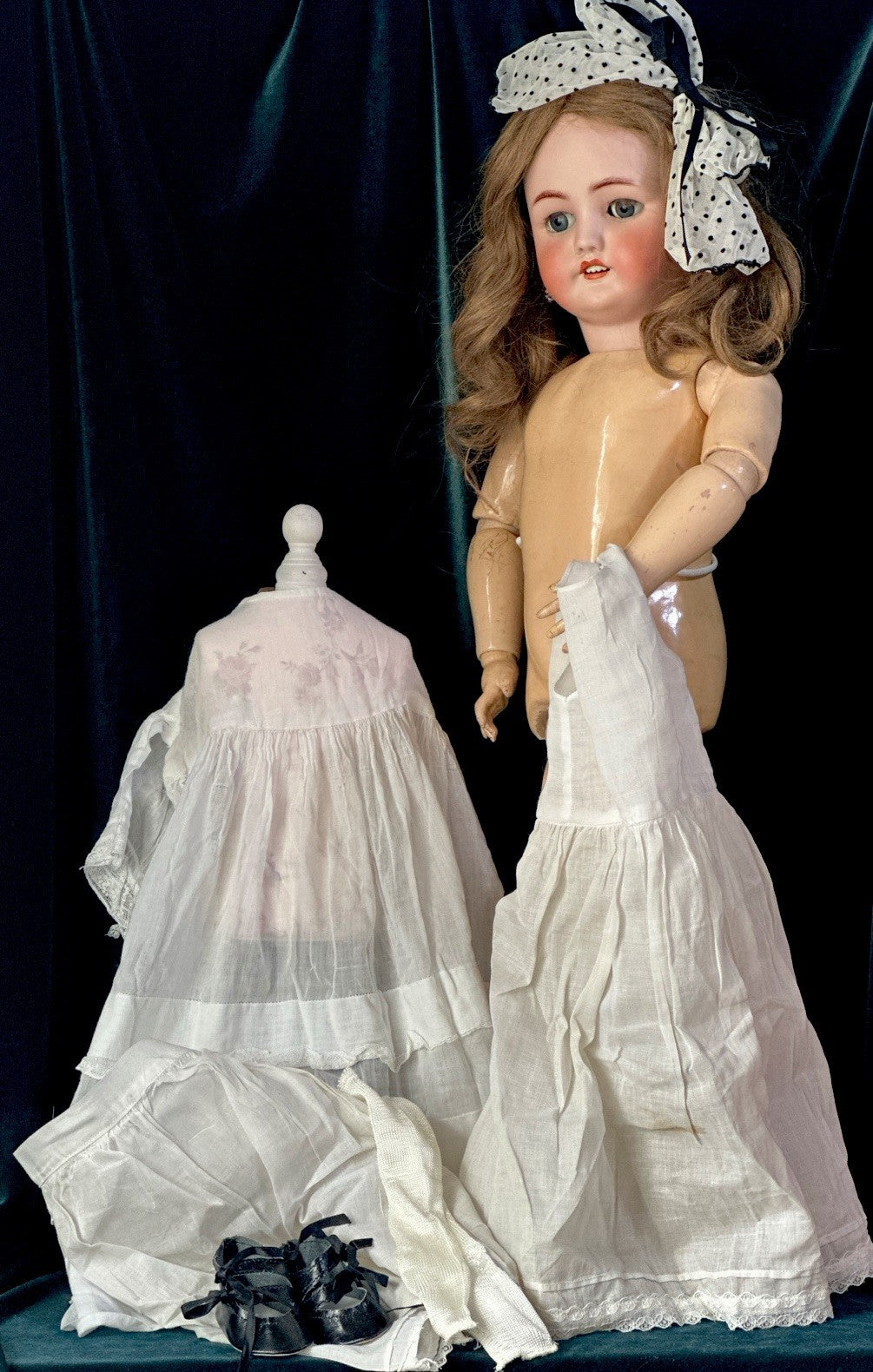 Antique German C.M. Bergmann and Simon Halbig Bisque Head 29” Doll