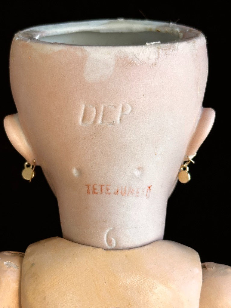 Antique German French 15” Tete Jumeau Dep Bisque Head Doll Working Crier