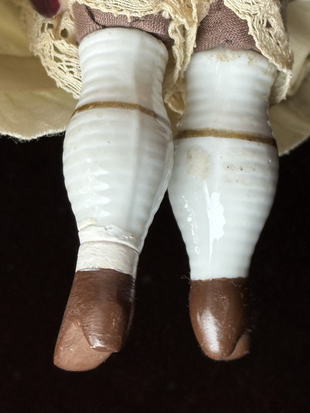 Antique German 14” Lowbrow China Shoulder Head Doll