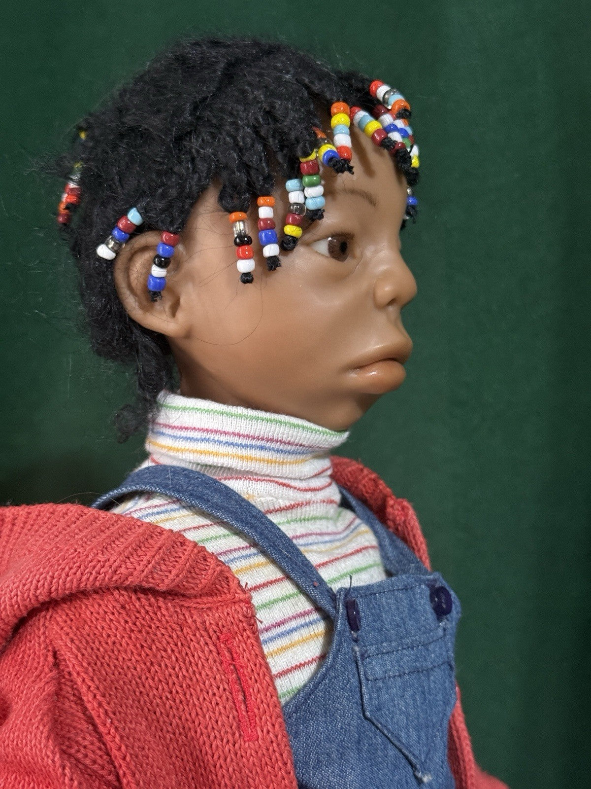 OOAK (?) Artist Carol Trobe Handmade Mixed Media 19” Doll “Cild With Jump Rope”