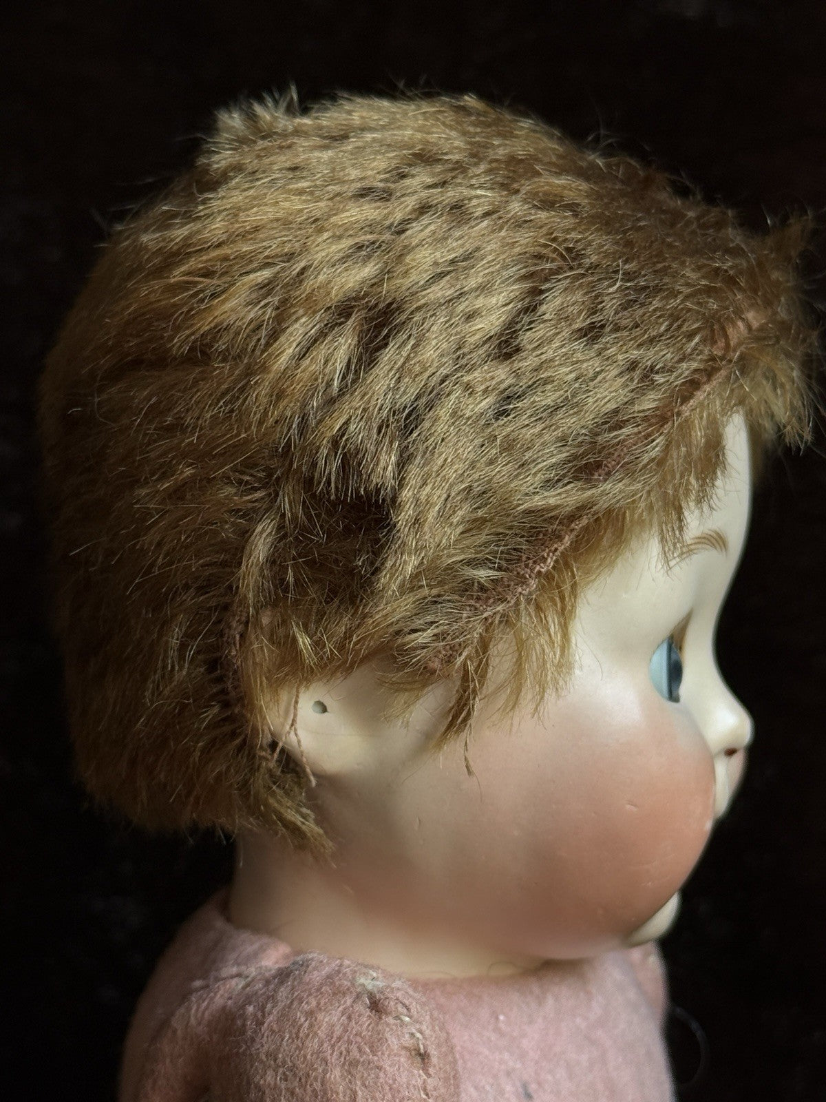 Rare Antique Hug Me Kiddie Style Felt Composition Googly Mechanical Eyes Doll