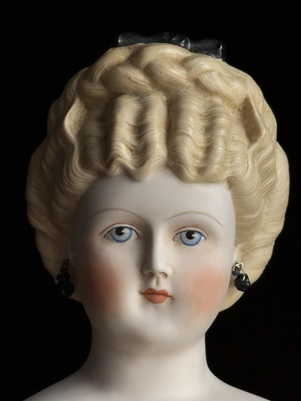 Vintage Porcelain 21.5” Signed Emma Clear Parian China Doll Pierced Ears