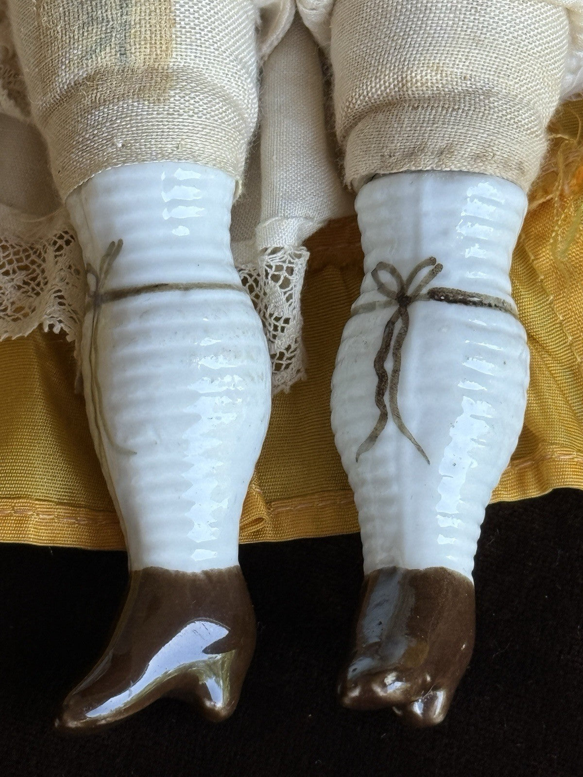 Antique German 17” Bawo & Dotter Brunette China Head Doll