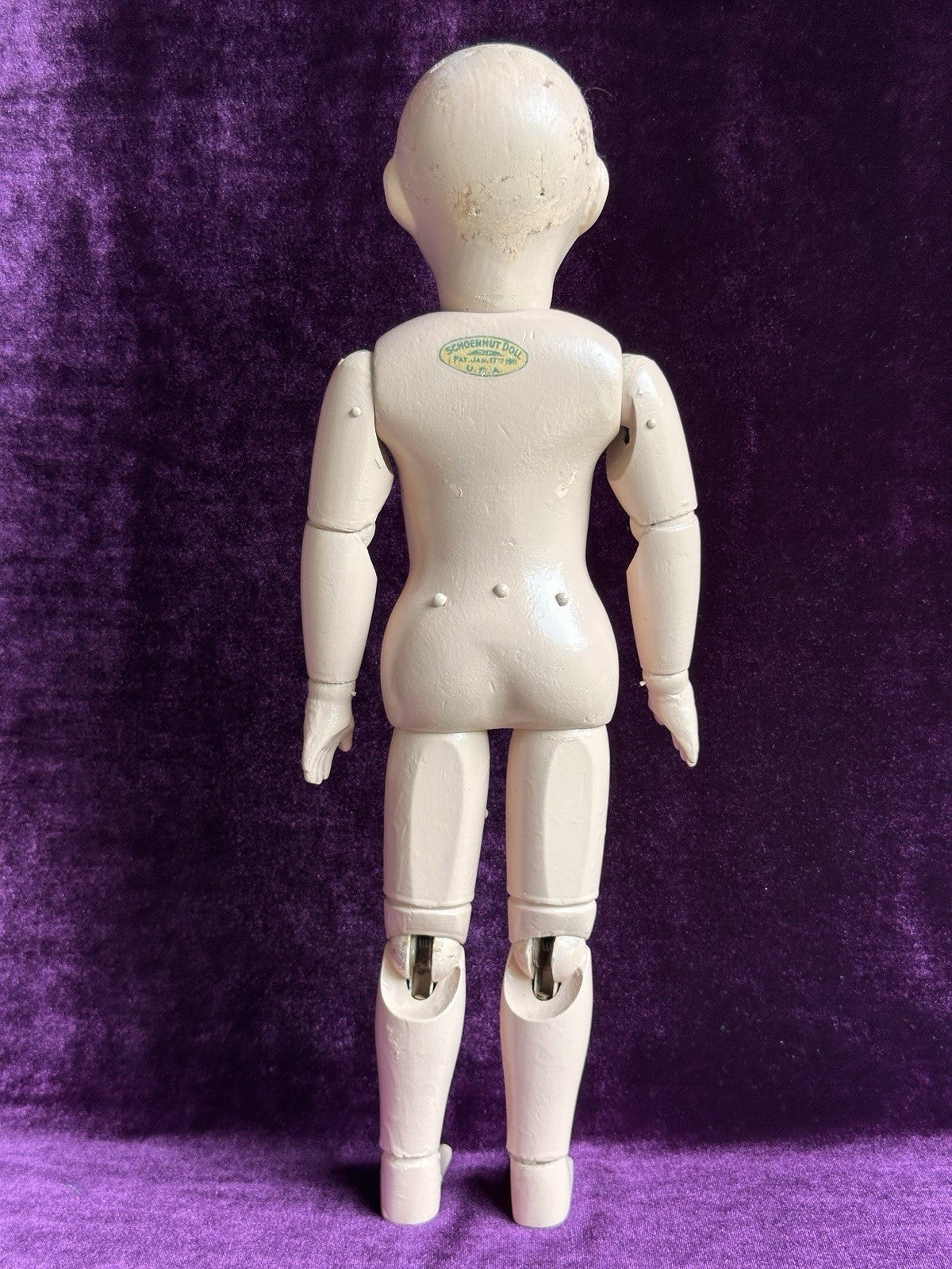 Antique American Schoenhut 16" Wooden Jointed Boy Doll