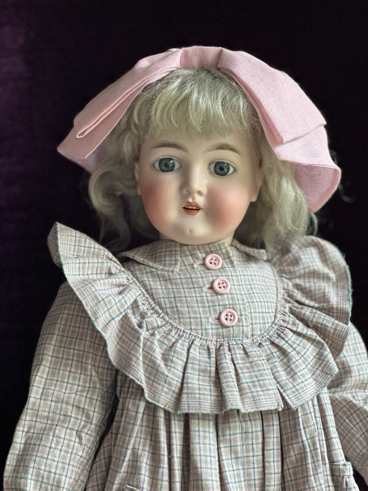 Antique German 25” Queen Louise Doll Bisque Head Composition Body