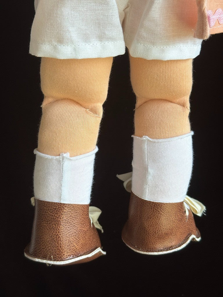 OOAK 14.5" British (?) Artist Judy’s Dolls Waldorf Style Cloth Doll with Tag