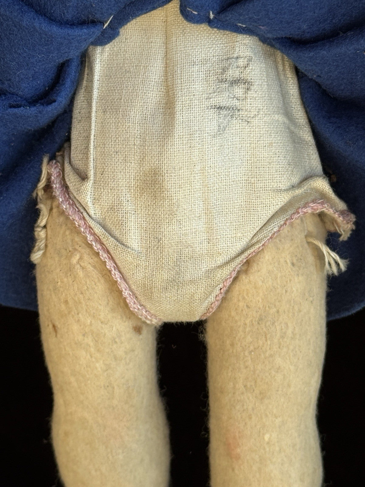 Vintage 9.75” Lenci Style Felt Cloth Character Girl Doll