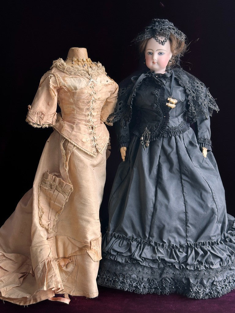 Antique French 18” Francis Gaultier Bisque Head Fashion Bebe Doll with Extras