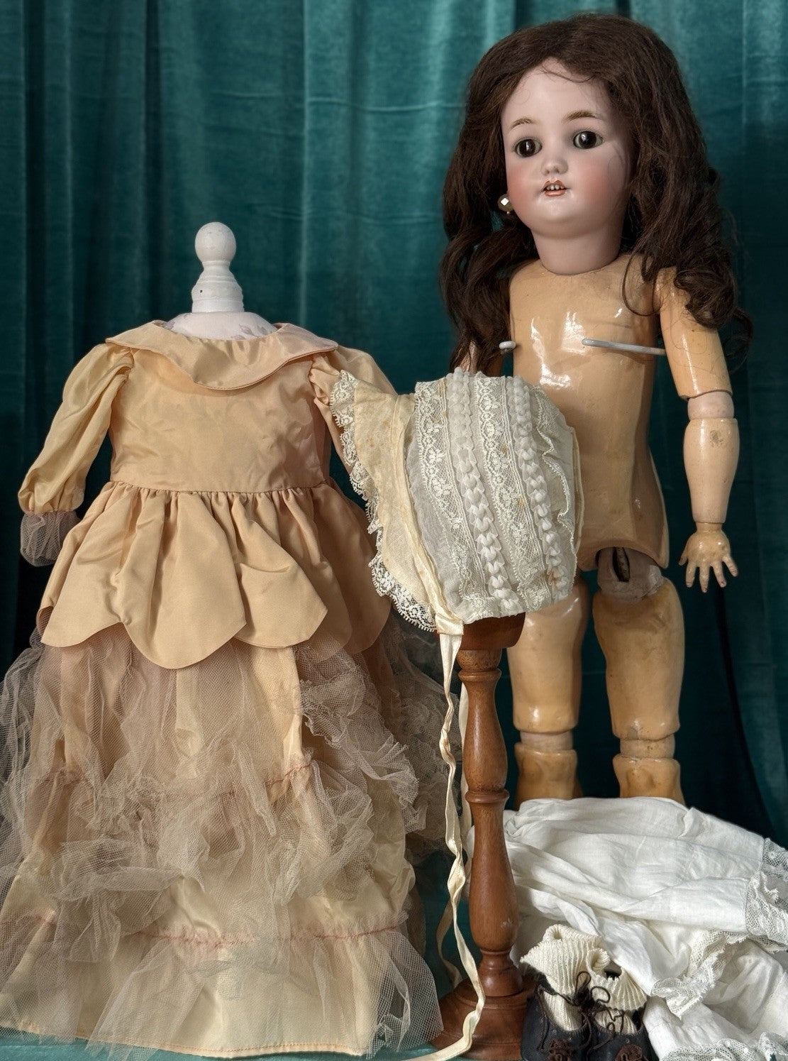 Antique German Simon Halbig  Bisque Head Composition Body 23” Doll