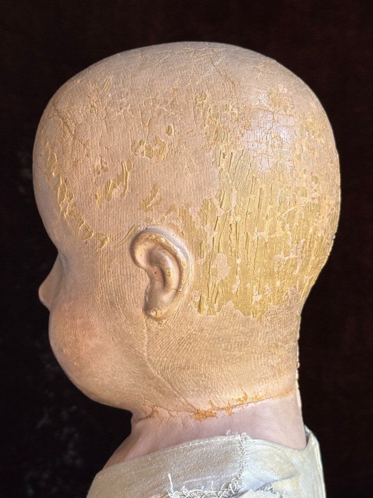Rare Antique American 22” Gertrude Rollinson Oil Painted Cloth Baby Doll