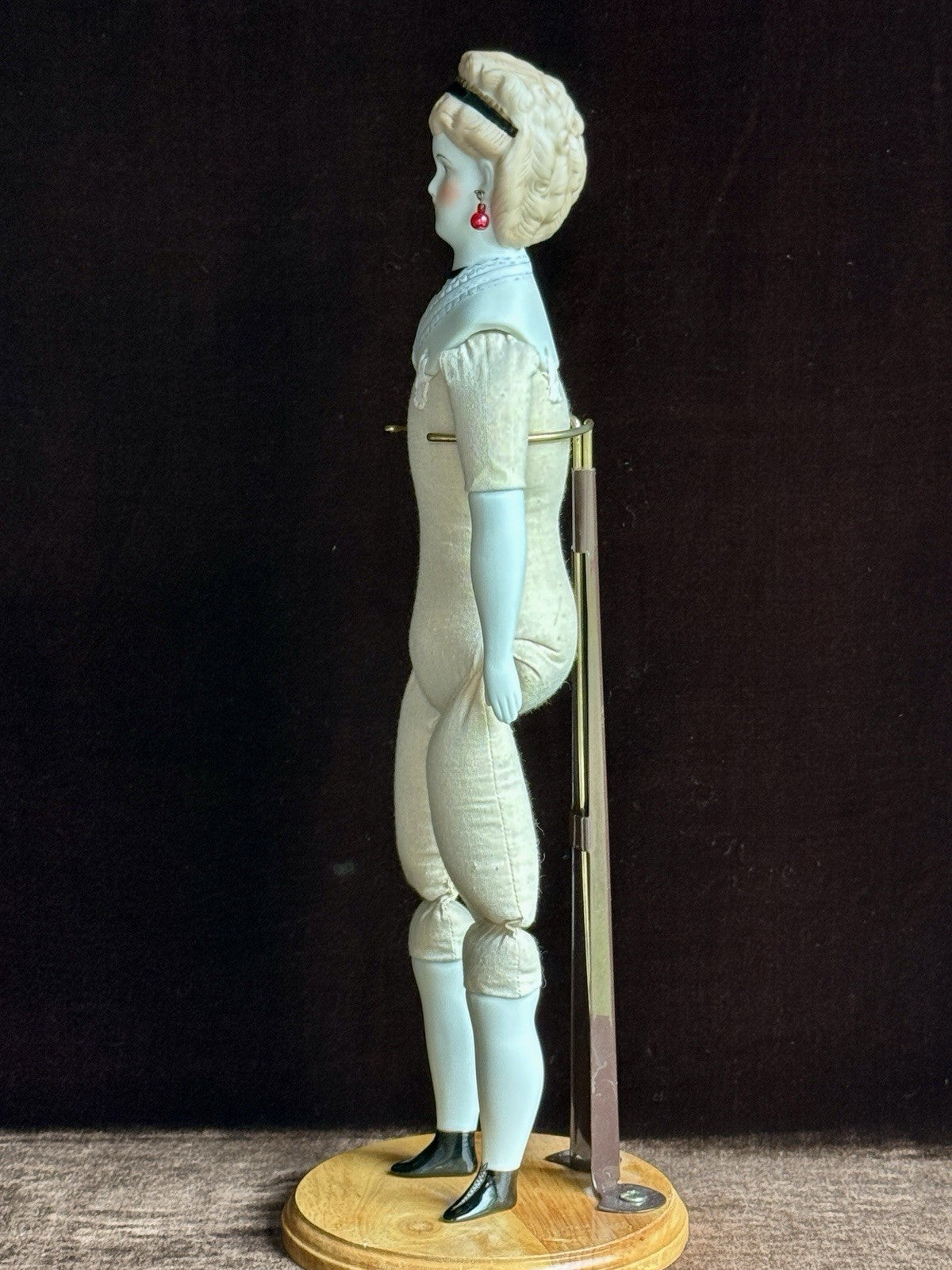 Vintage ‘47 Porcelain 15.5” Emma Clear Parian China Fashion Doll Pierced Ears