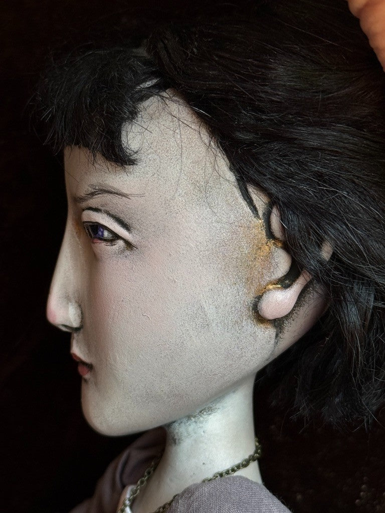 OOAK Contemporary Russian (?) Artist Mixed Media Gothic Fantasy Girl Doll
