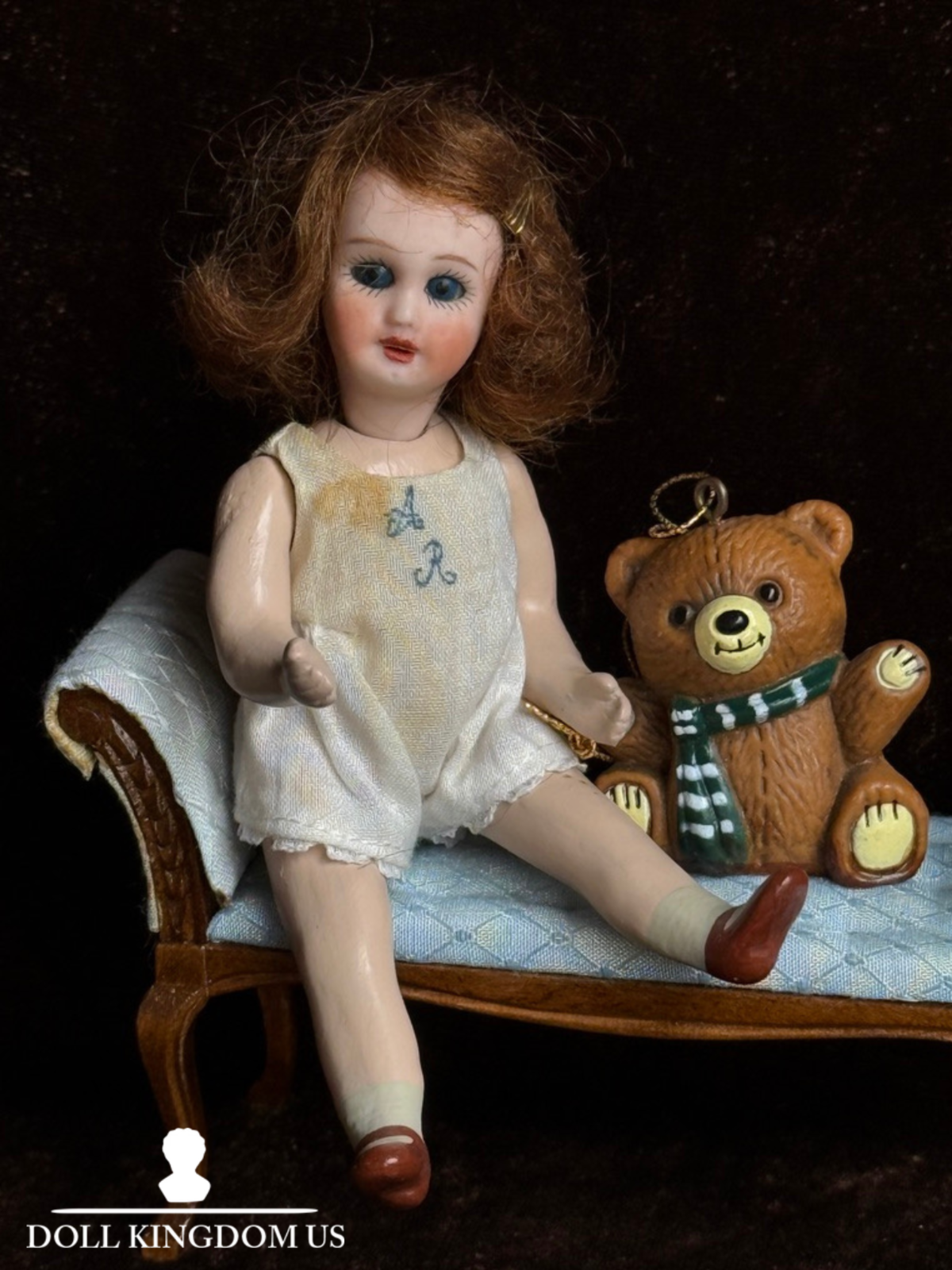 Miniature 4.5" Porcelain Composition Reproduction Antique French Dollhouse Doll