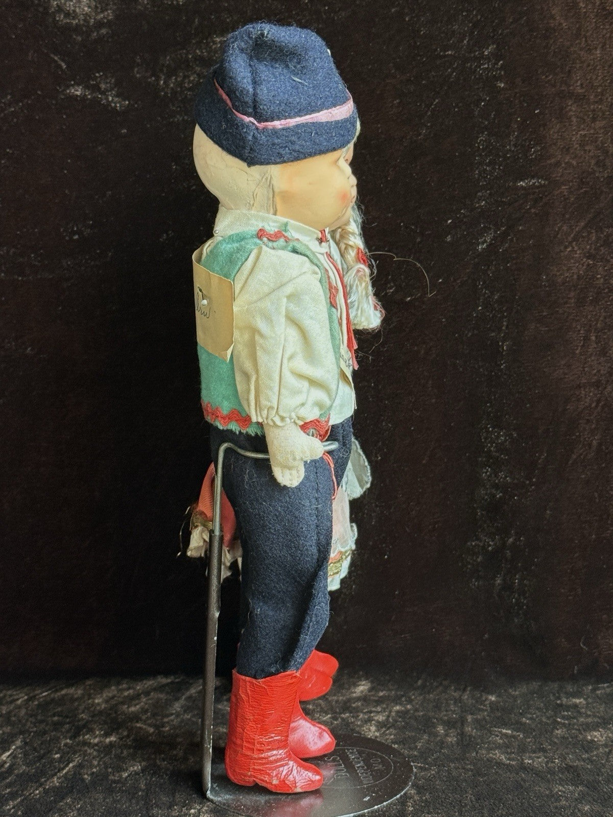 Lot of 2 Vintage Hungarian 9.5” Boy and Girl Dolls in Traditional Costumes