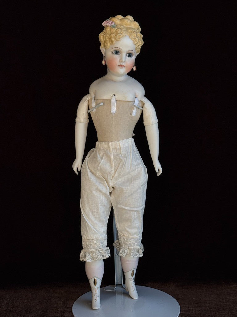 Vintage 1967 Reproduction of Turned Bisque Head Parian 18.5” Fashion Lady Doll