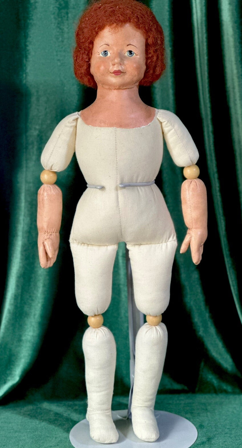 Artist 25” Doll Handmade Oil Painting Over Cloth/Fabric