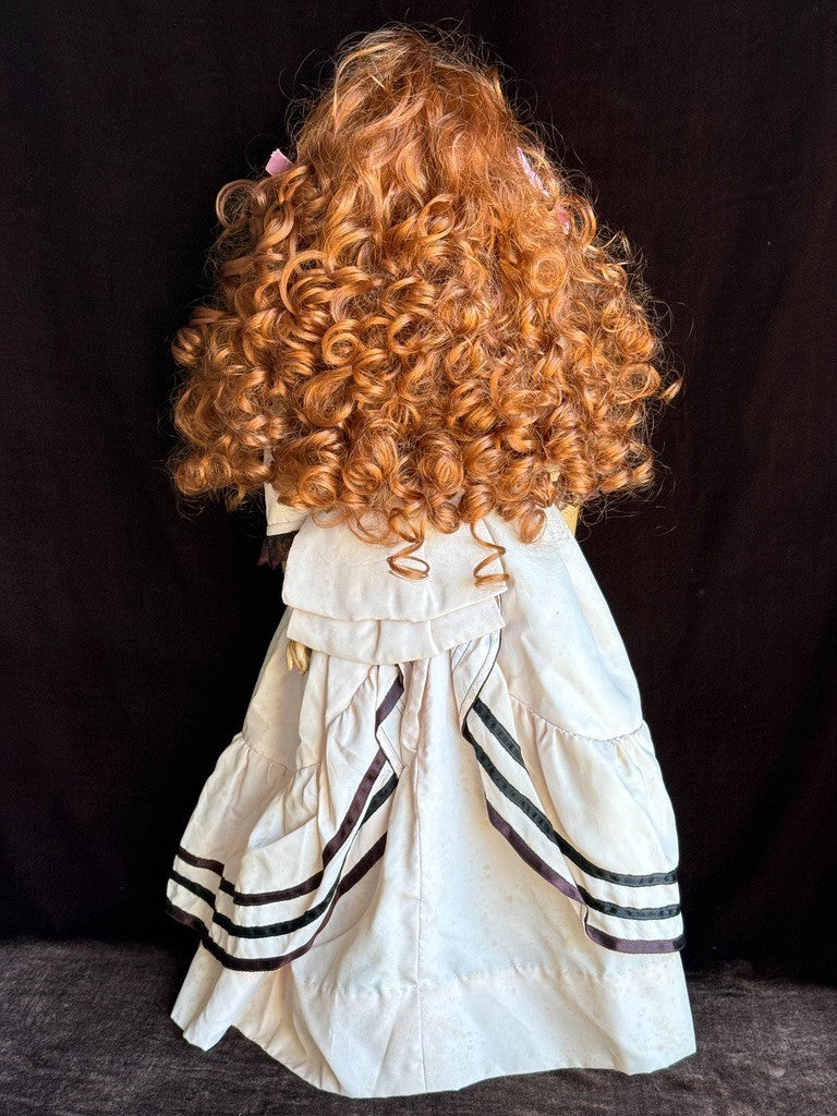 Antique German 25” Queen Louise Bisque Head Composition Body Doll