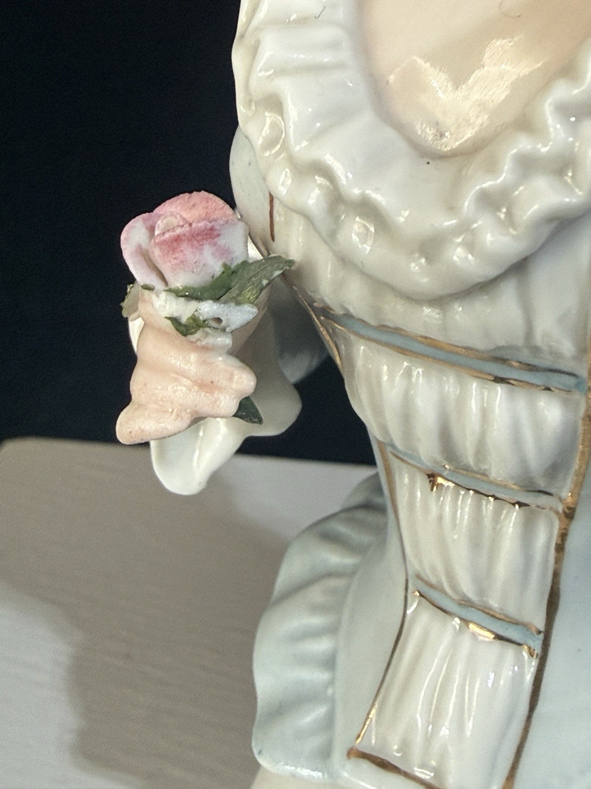 German Porcelain Half Doll "18th Century Lady with Coronet of Flowers"