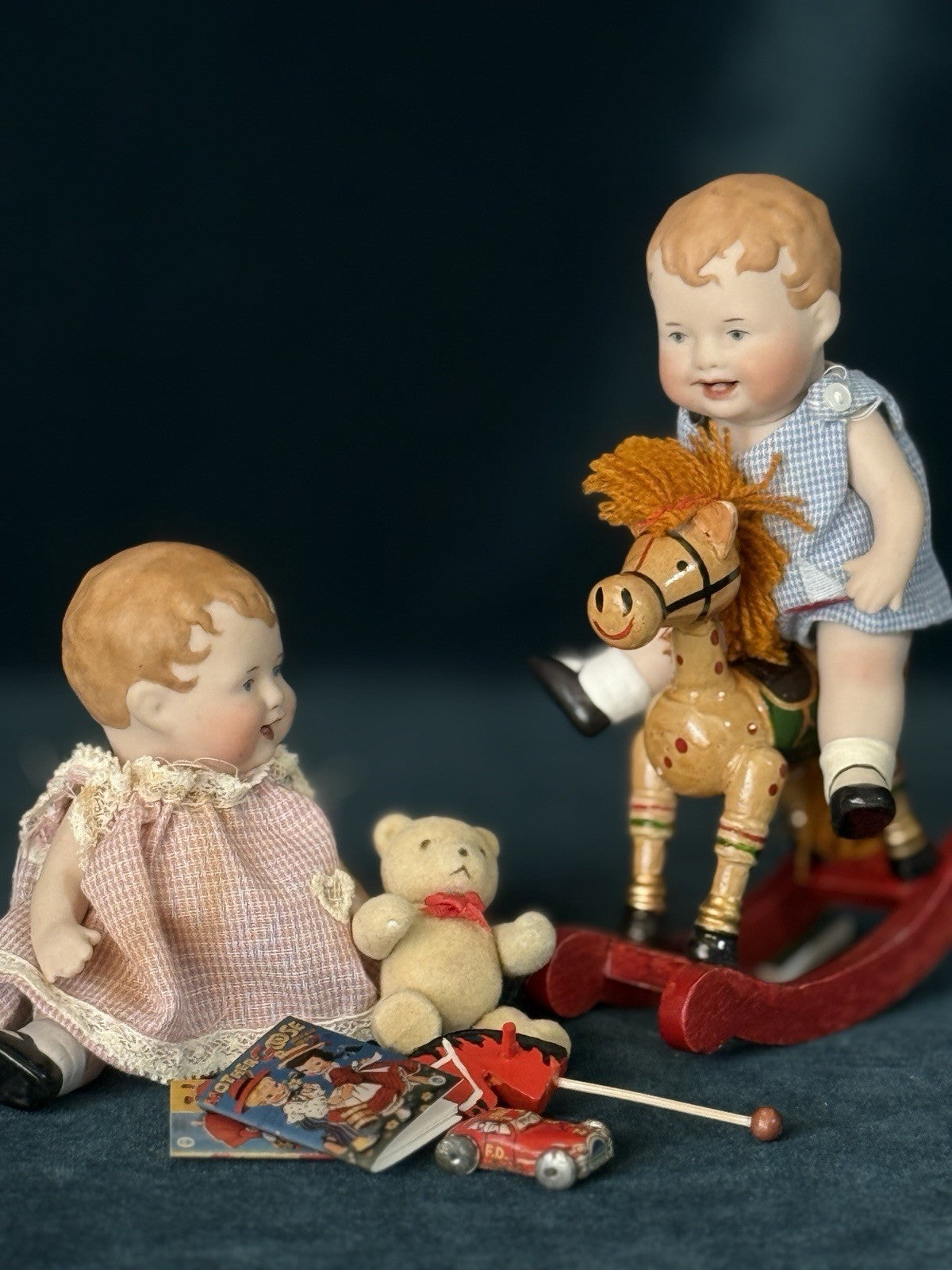 Lot Of 2 Reproduction All Porcelain Bonnie Babe Dolls by Georgene Averill