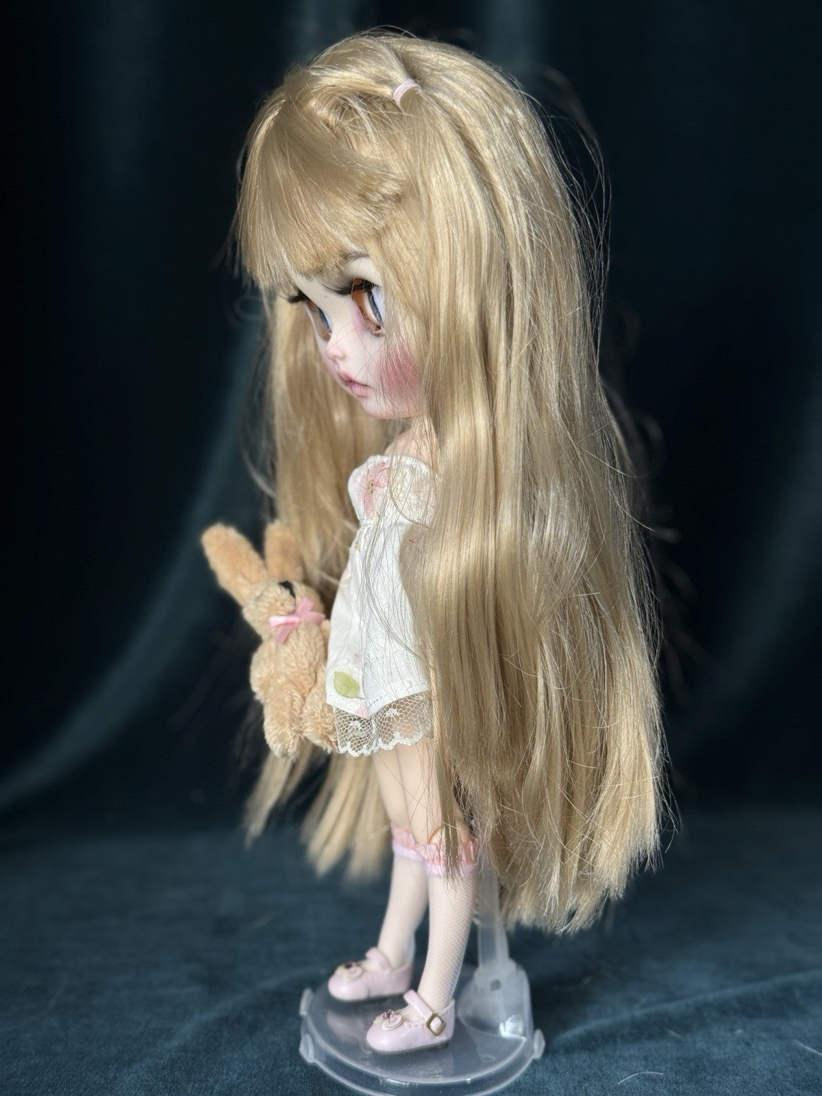 OOAK Custom Blythe 11” Artist BJD Doll With Her Bunny Toy