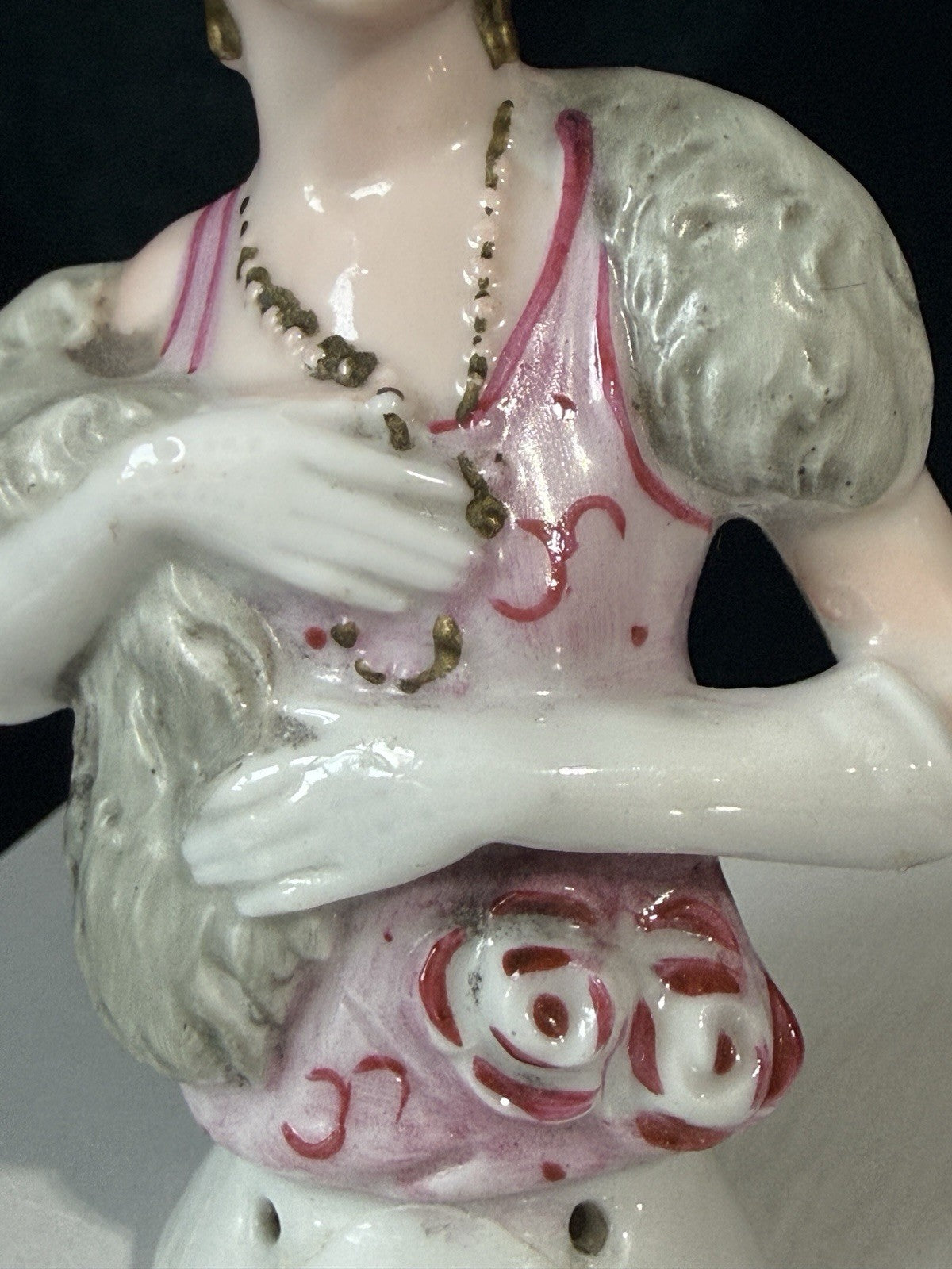 Lot Of 2 German Art Deco Flapper Pin Cushion 3 1/2”” Half Dolls Arms Attached