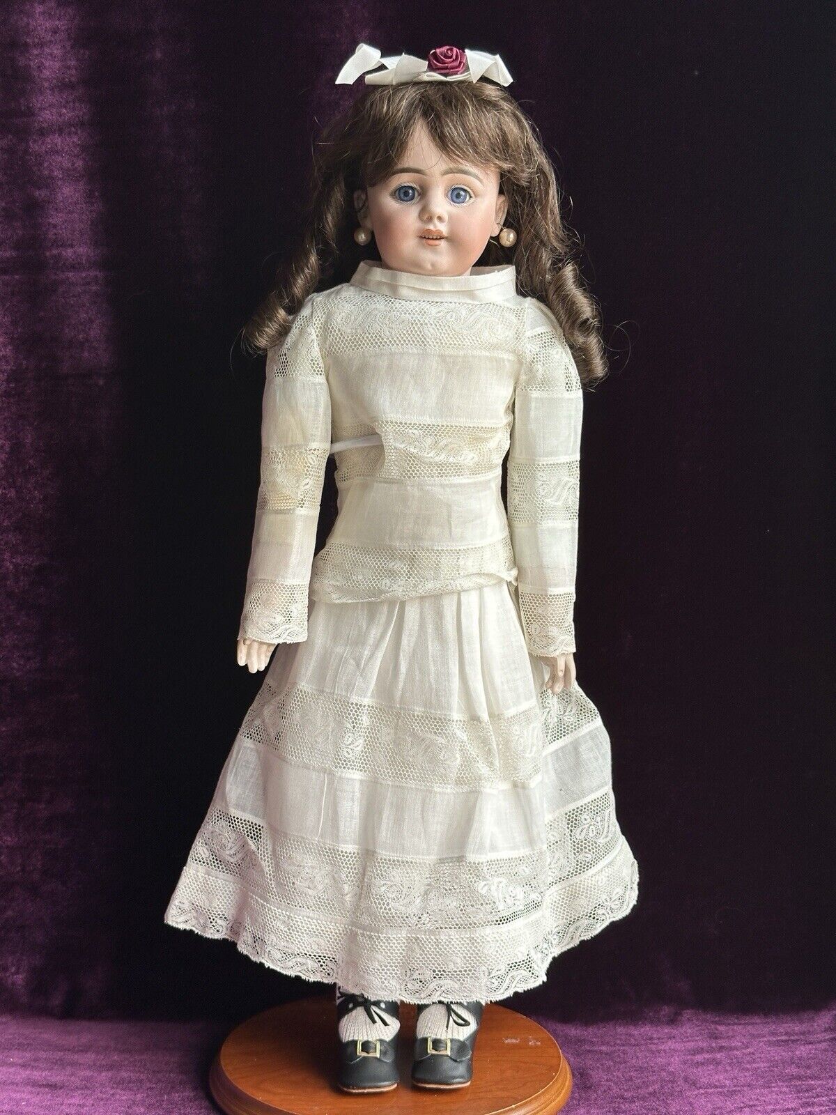 Antique German 21” Early Simon Halbig Bisque Shoulder Head Doll