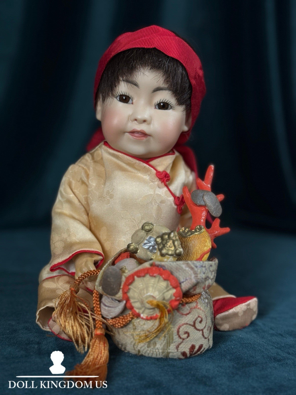 Vintage Repro of Antique German Kestner JDK 243 Oriental 10” Doll By Opal Butler