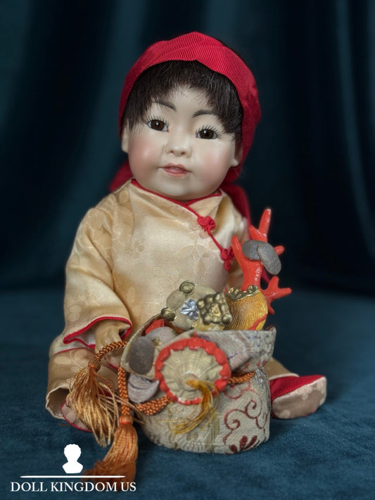 Vintage Repro of Antique German Kestner JDK 243 Oriental 10” Doll By Opal Butler