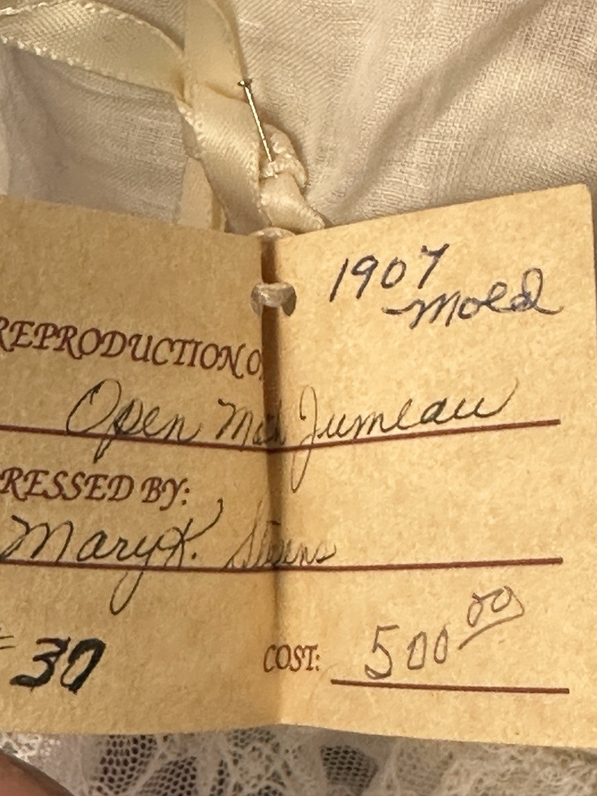 Artist Reproduction of Antique French Jumeau Closed Mouth 23” Doll Mold 1907