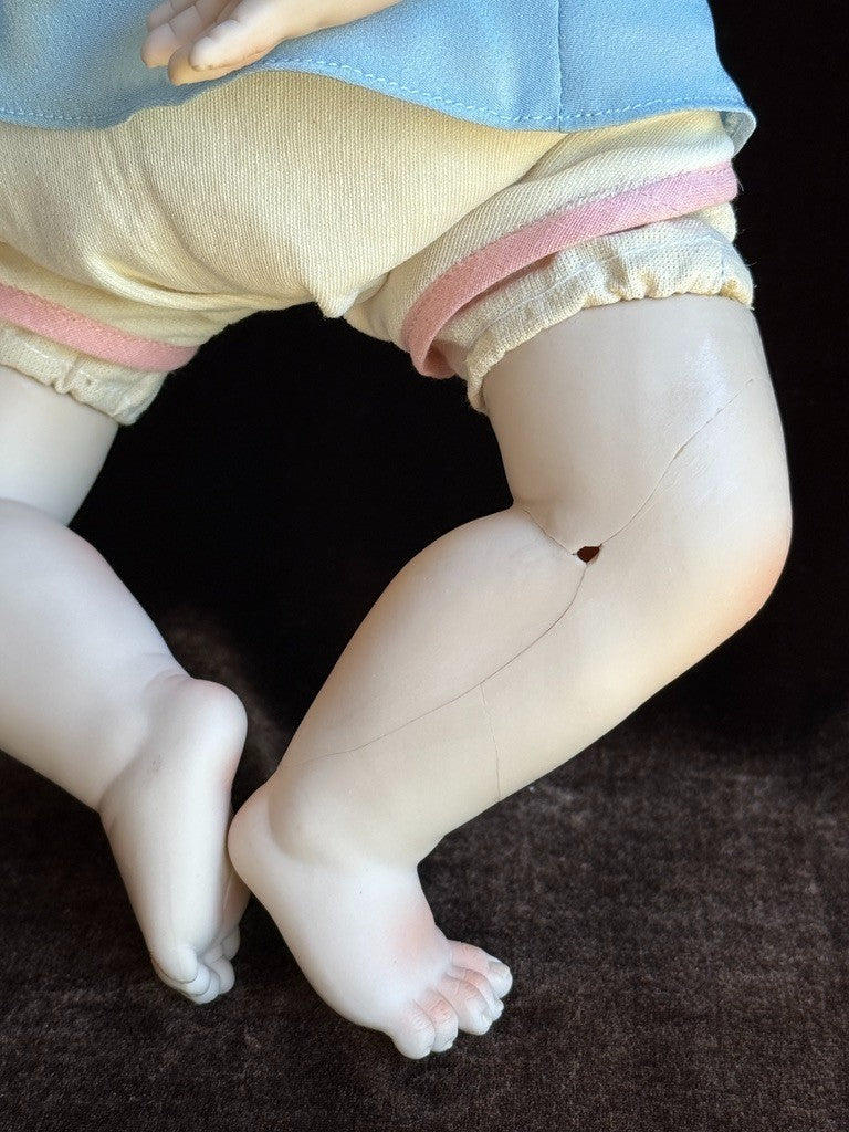 Italian Artist Beatrice Perini Porcelain Baby Doll Fiore with Tag LE 20 Damaged
