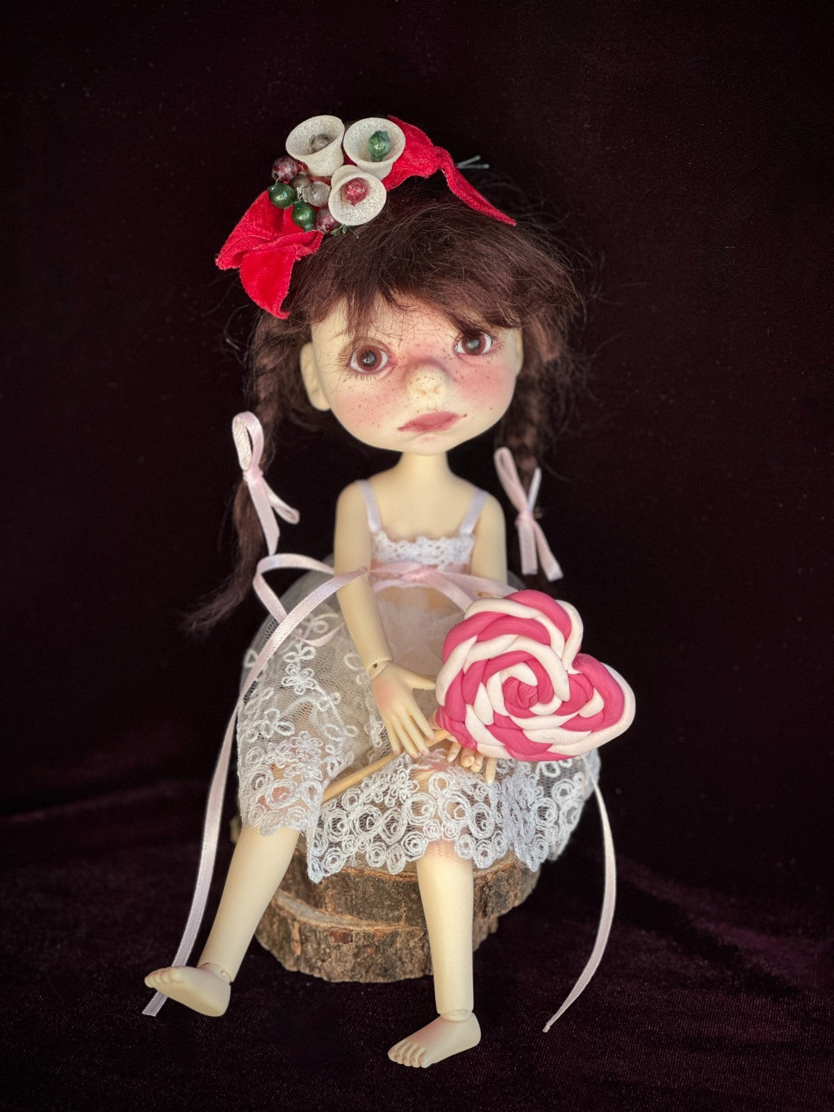 Kim Lasher BJD Resin 8" "Holly" Lollipop Holiday Special Doll LE 25