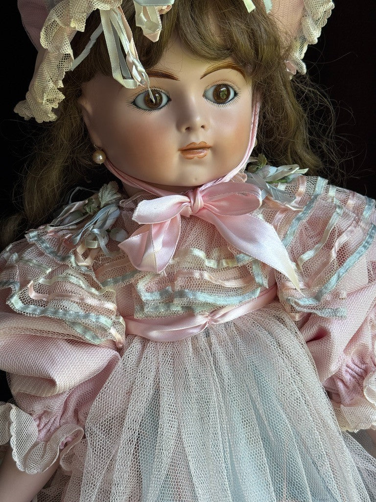 Large Porcelain Compo 30” Repro of Antique French Bru Jne R Doll