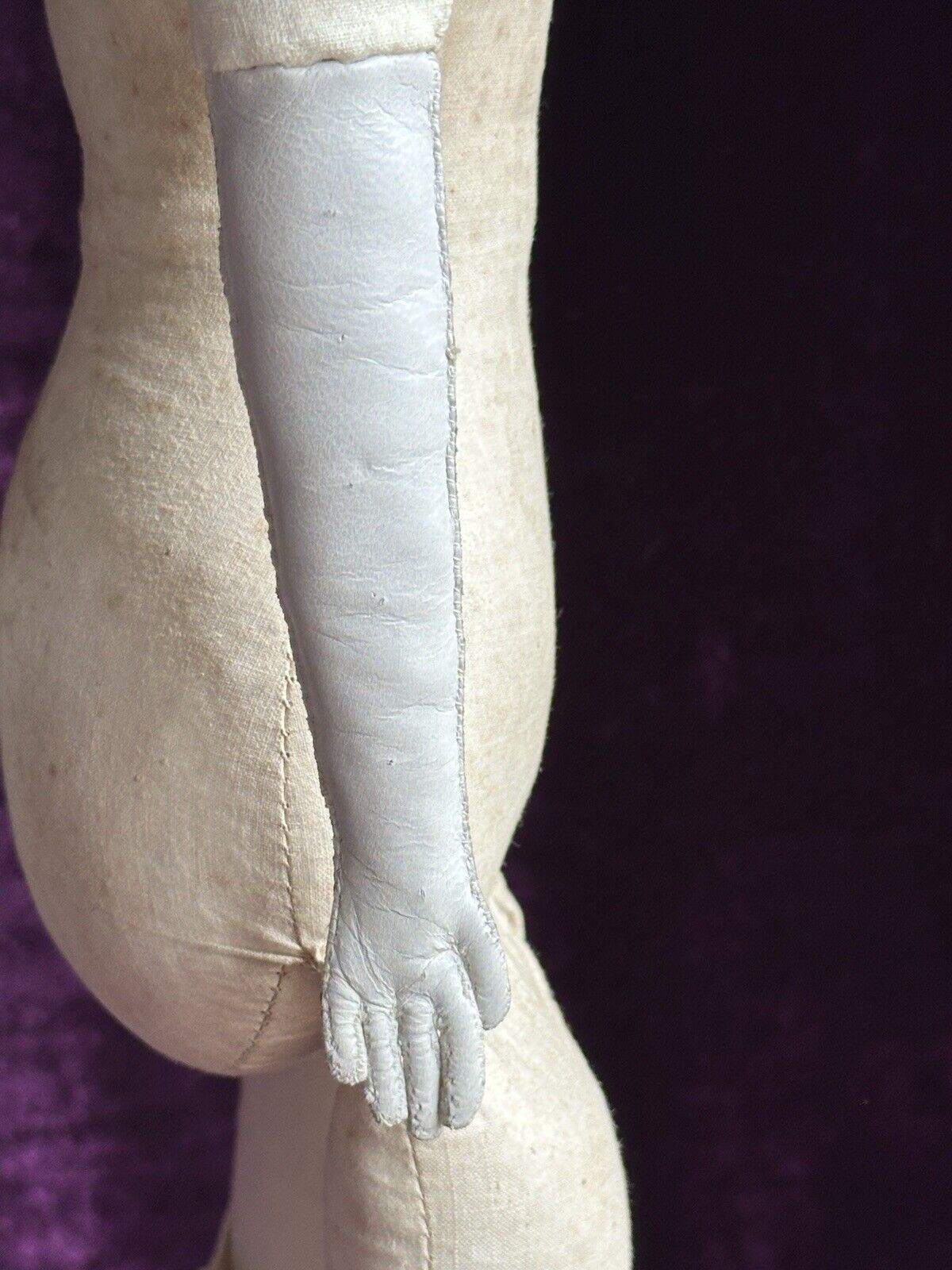 Rare Large Antique German 23” Hertwig (?) Molded Bonnet Bisque Head Parian Doll