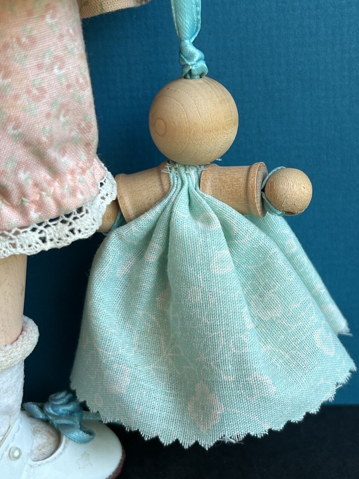Collectible Signed 12” Wooden Carved Painted Doll by Janci Dolls