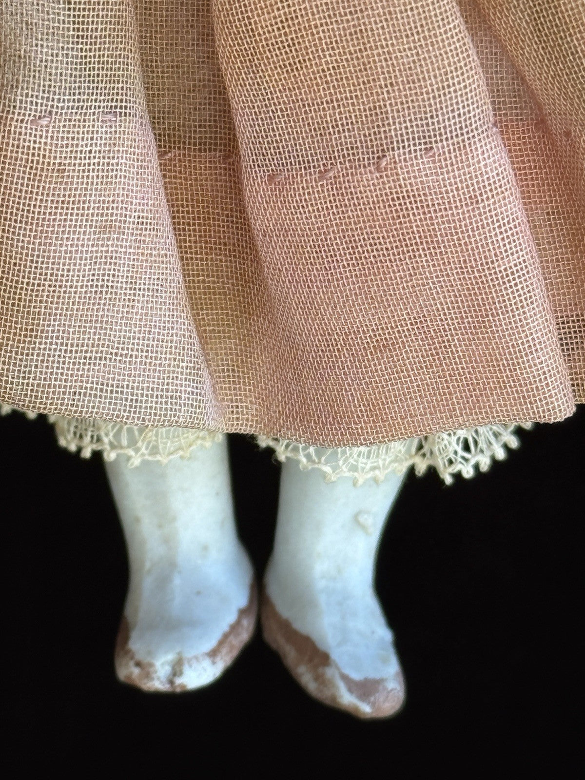 Lot of 2 Vintage Miniature 7.25” Made in Japan Bisque Head Dolls