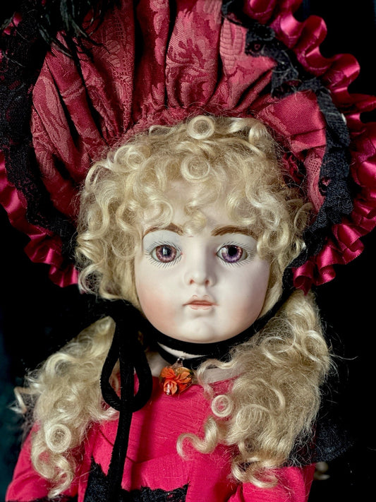 Vintage Artist Reproduction of Antique French Bru Jne 22” Doll Porcelain Head