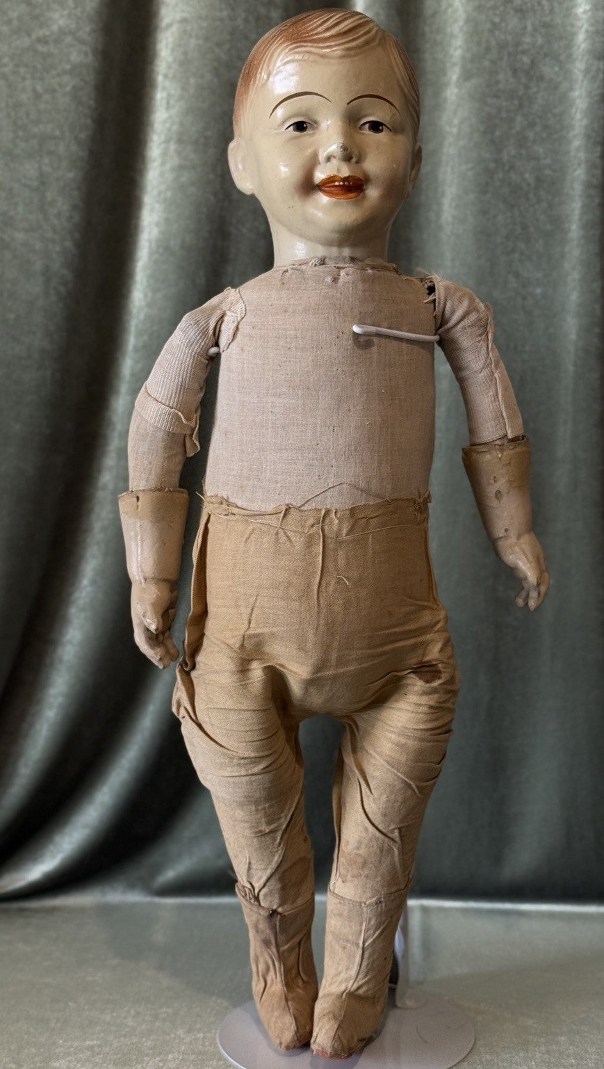Antique American 1918 Butler Brothers 31” Carnival Boy Composition Doll
