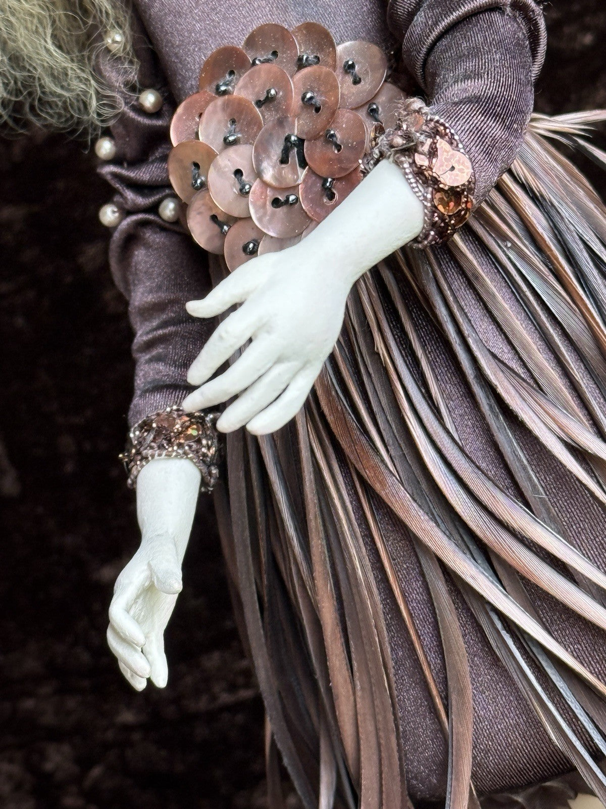 OOAK NIADA 17.5” Artist Ankie Daanen Paper Clay Mixed Media Character Doll