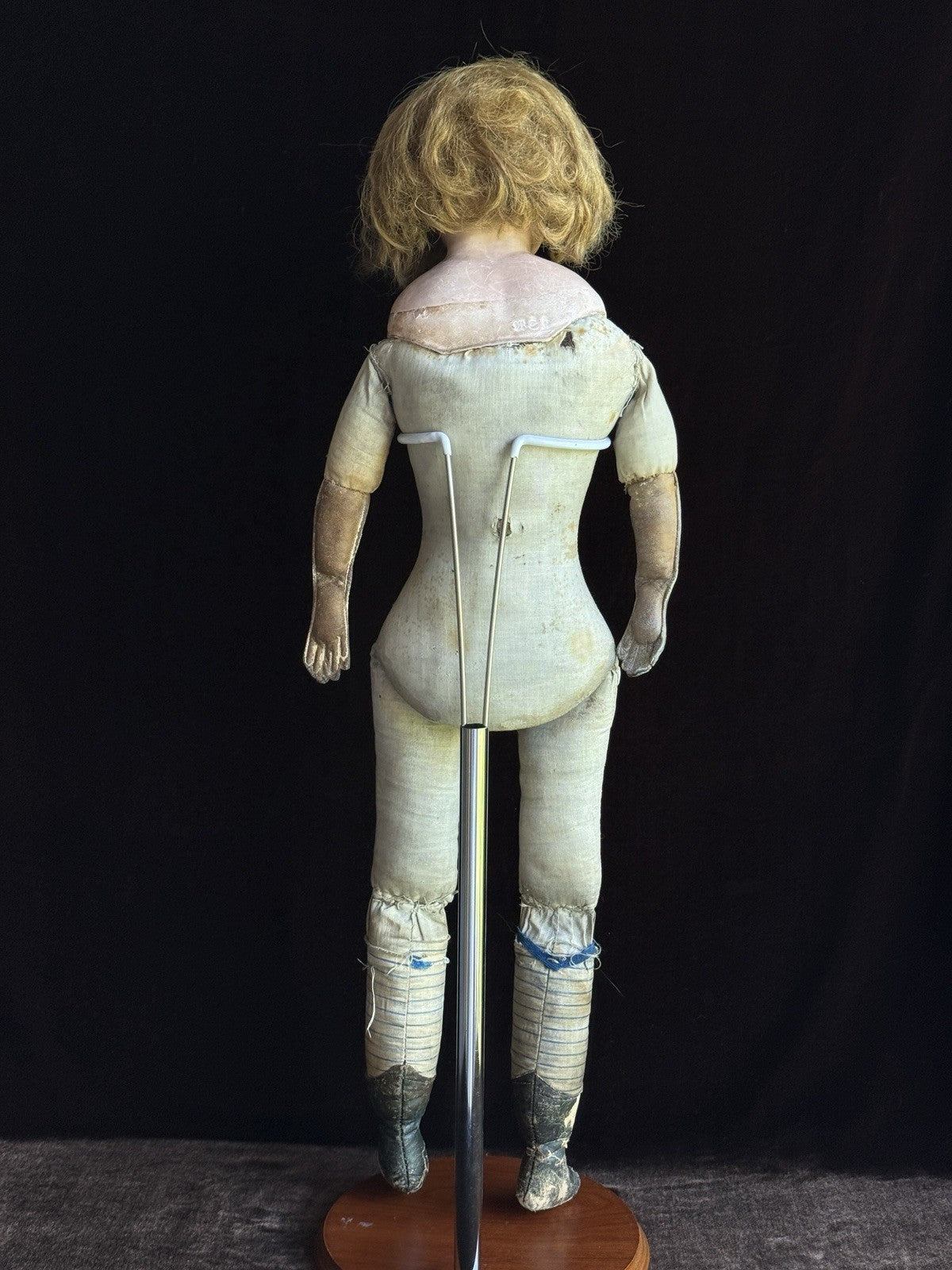 Antique German 26” Wax Over Papier Mache Doll