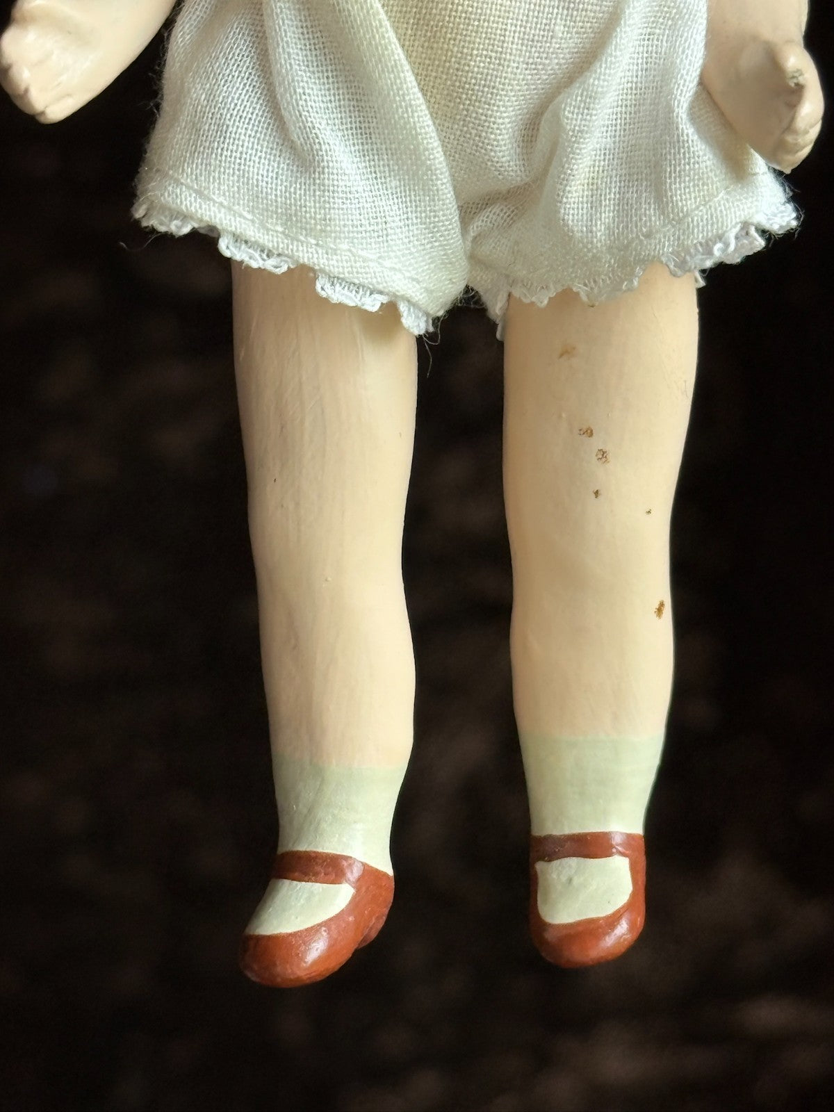 Miniature 4.5" Porcelain Composition Reproduction Antique French Dollhouse Doll