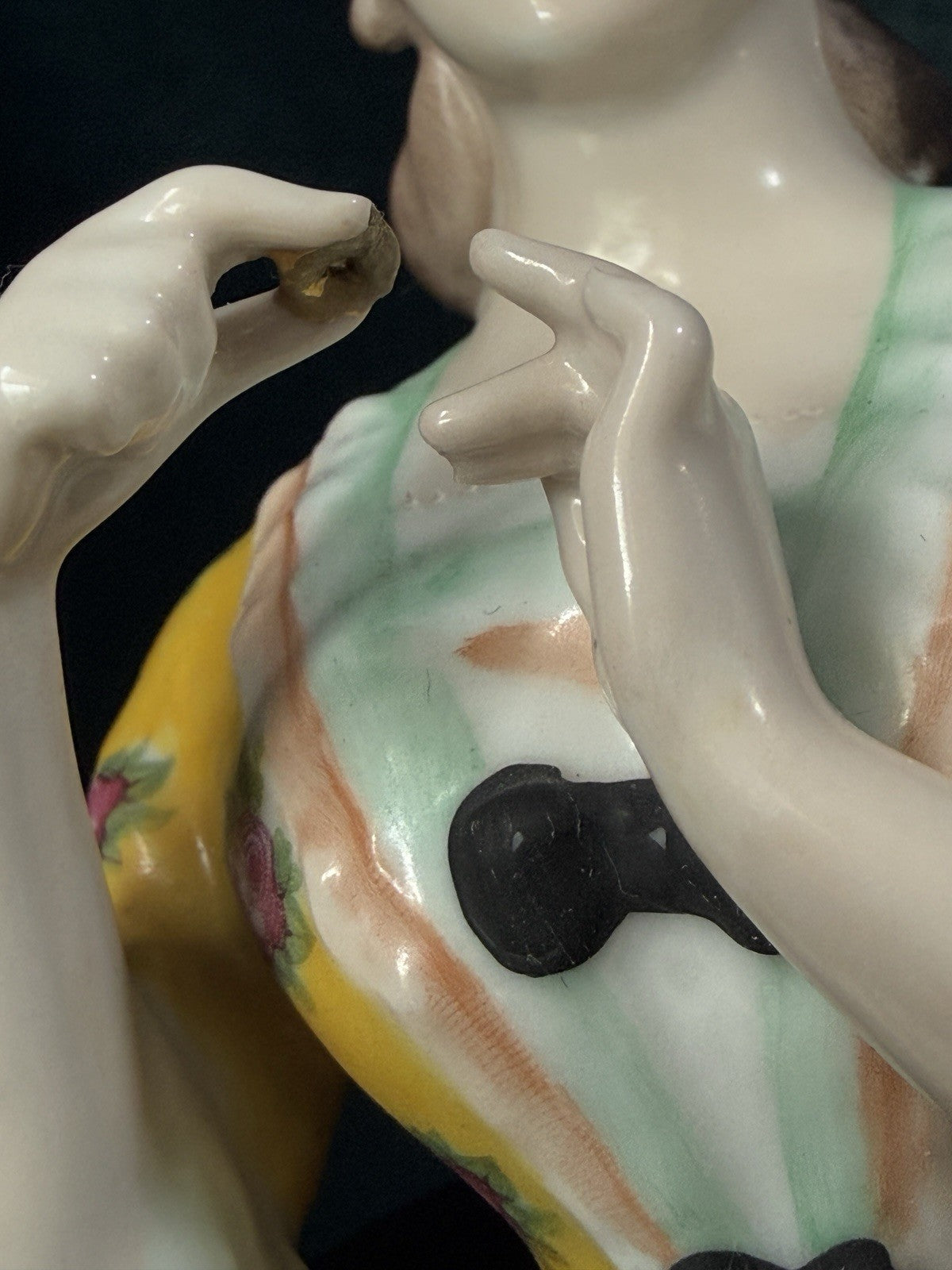 Large Antique German Porcelain William Goebel 12” Half Doll Pin Cushion