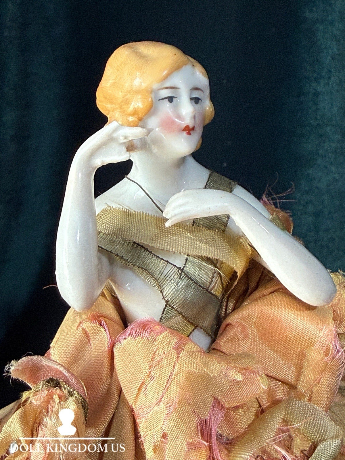 Antique German Pin Cushion Half Doll Arms Away
