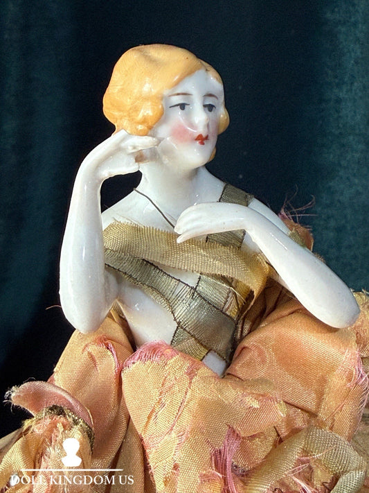 Antique German Pin Cushion Half Doll Arms Away