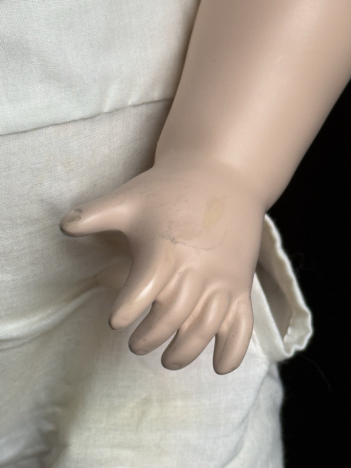Porcelain Comp 18” Repro of Antique Gebruder Heubach 8644 Grumpy Character Doll