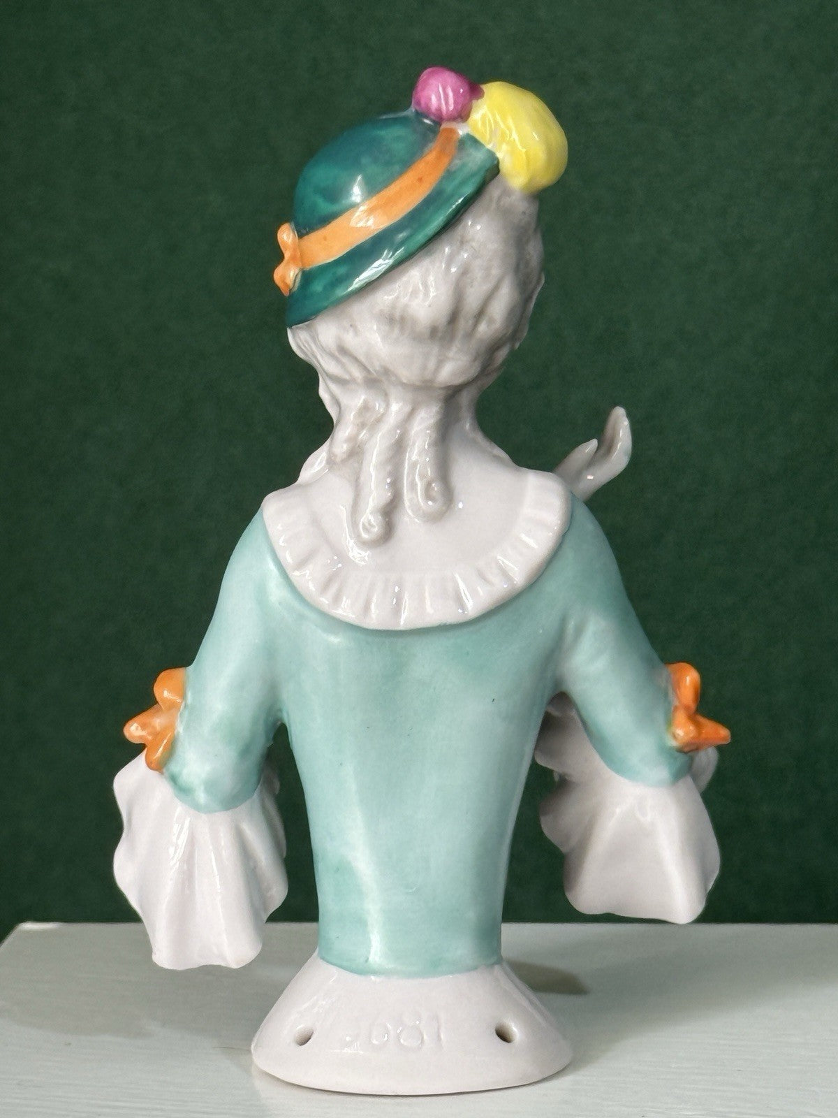 Porcelain German 13681 Half Doll 4.5” Figurine Arms Away