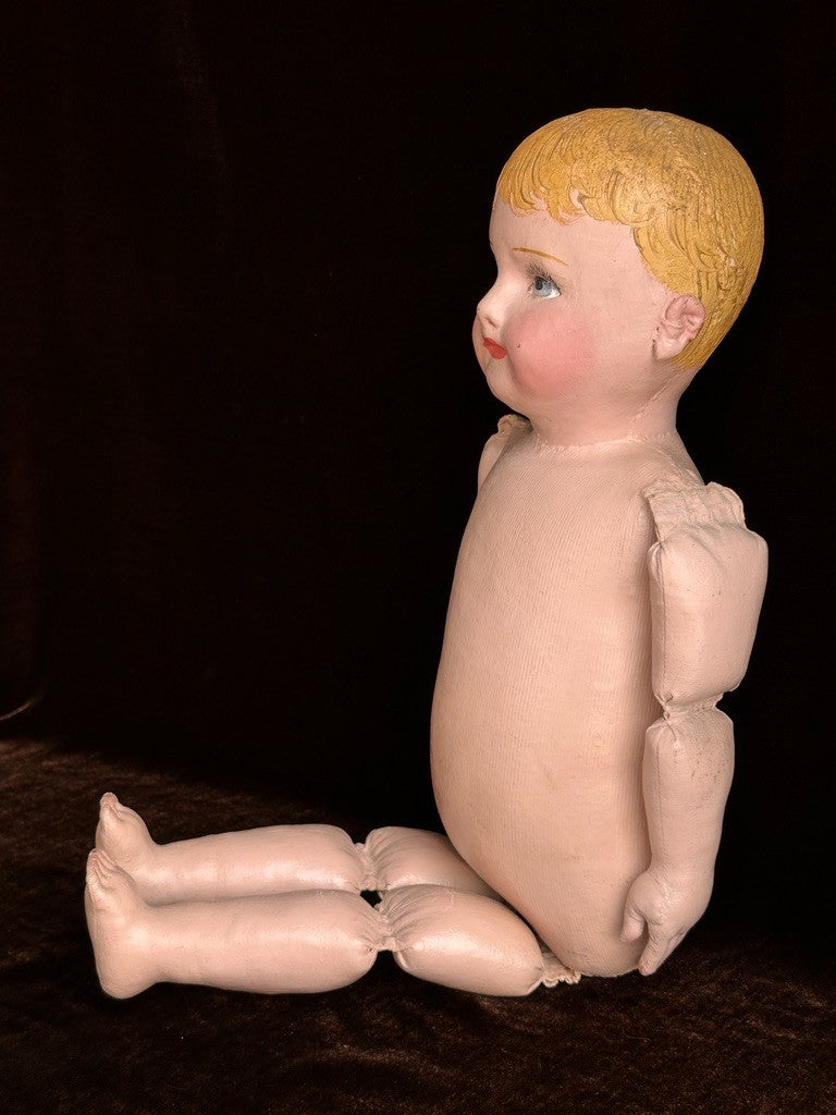 Antique American Martha Chase 20" Oil Painted Cloth Hospital Baby Doll Stumped