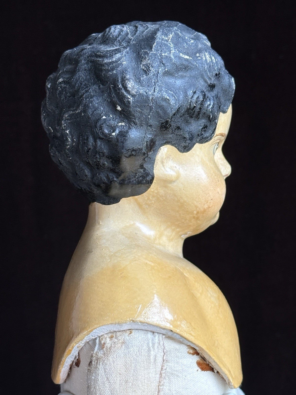Antique German 20.5” Papier Mache Shoulder Head Cloth Body Doll