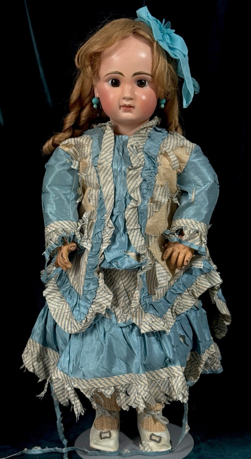 Antique French Tete JUMEAU 27” Doll Bisque Head Composition Body - Restored